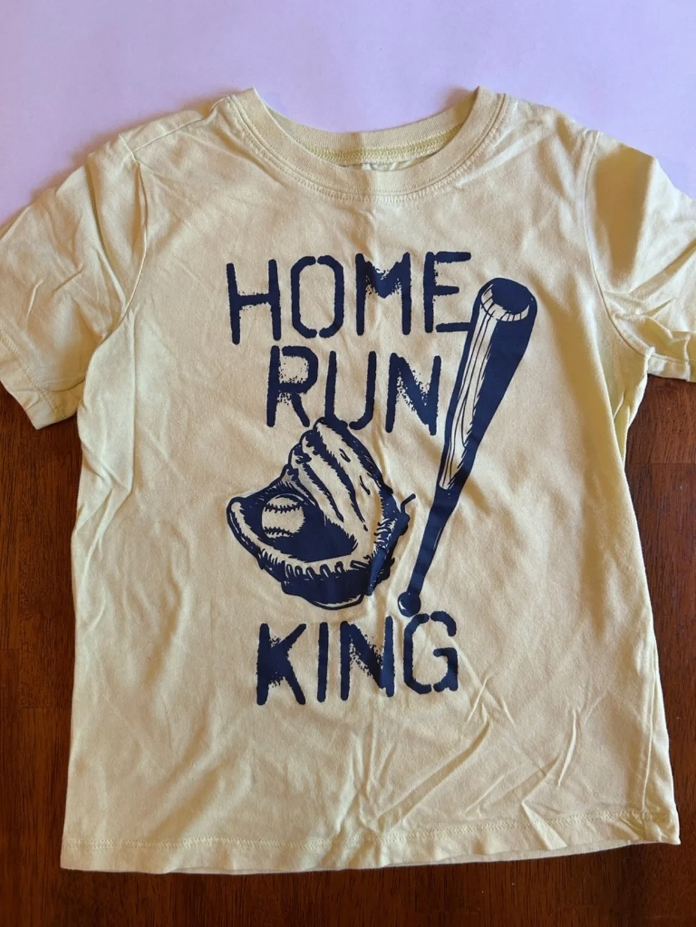 Home Run King Graphic Tee Yellow-Green | Boy 6 | Baseball Catcher Top | Carters